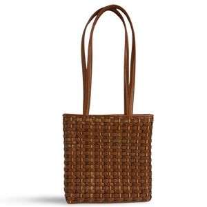 Nine West Woven Brown Tote with Long Straps
